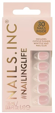 Nails.INC Classic Kim French Tip Square Press-On Nails Set - 30 Sizes