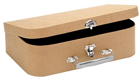 Glorex 6 2027 030 - Reisekoffer aus nachhaltiger FSC zertifizierter Pappe, ca. 30 x 17,5 x 8 cm groß, aus Pappmaché, zum Bemalen, Bekleben und Verzieren, Natur