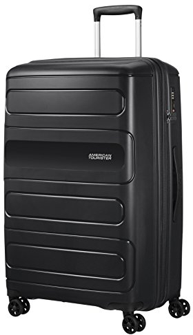 American Tourister Sunside - Spinner L, Erweiterbarer Koffer, 77 cm, 106/118 L, Schwarz (Black)