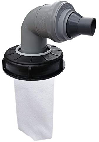 FN-Technik IBC lid filter, rain water filter, lid DN 150 HT DN 75 needle felt, article: bend DN 75 red, DN 25