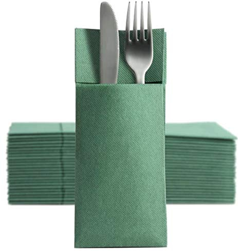 CHIC 50 Softpoint Besteckservietten Bestecktaschen grün