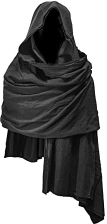 JCBFUME Cowl Hood Scarf Rogue Hood Medieval Cloak Renaissance Costume Men Neck Warmer Hooded Cape Hat Cyberpunk Accessories, Multicolor
