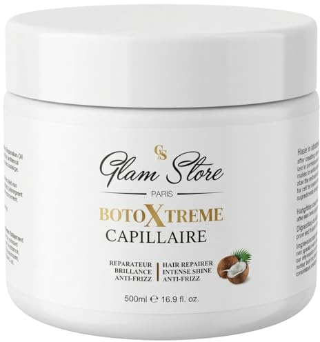 Glam Store botoxtreme 500 mL masque reconstructeur capillaire - soin ultra concentré - kératine - acide hyaluronique - cheveux très abimés (coconut)