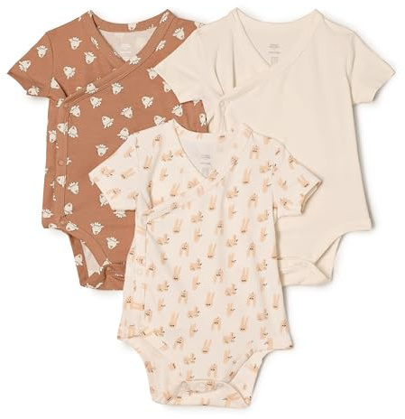 Amazon Essentials x Sofia Grainge Body à Manches Courtes avec Boutons-Pression latéraux Mixte Bébé, Lot de 3