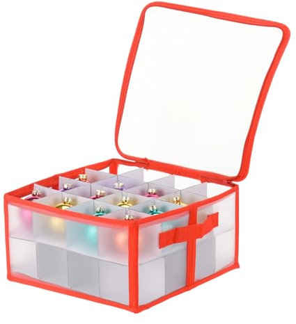 Aufbewahrungsbox für Christbaumkugeln - für 32 Kugeln - Sortierbox Kiste für Weihnachtsschmuck faltbar