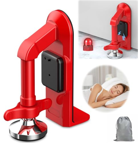 SKIKHN Tope de puerta con alarma, cerradura de puerta portátil, bloqueador de puerta mejorado con alarma de 80 dB, dispositivo de seguridad para hotel, cerradura de puerta portátil para protección