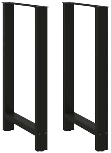 vidaXL Gambe per tavolo da bar nere 2 pz 60x(100-101) cm in acciaio