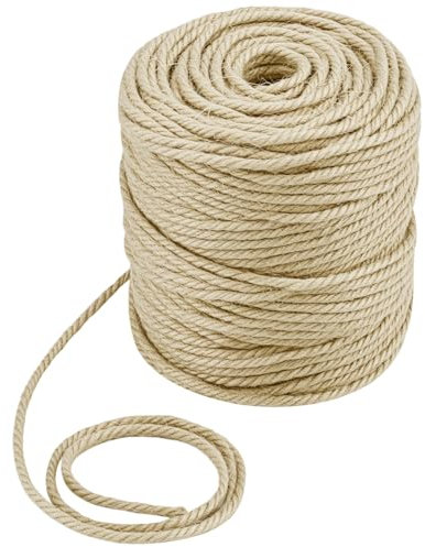 QWORK® Cuerda de Yute 100M, Cordel de cáñamo 4 mm, para Envolver Regalos, Manualidades, Garten