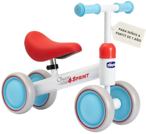 Chicco Ride-ON Quadriciclo Senza Pedali, Bicicletta Senza Pedali Equilibrio per Bambini, Guida Fluida, Ruote in gomma, Morbida Sella Antiscivolo, Manici Antiscivolo, 1-3 Anni, max 20 kg, Bianco