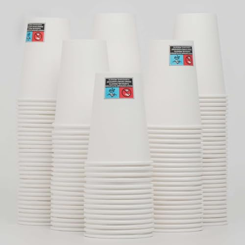 RAJDAL [780] Gobelets Carton Jetables Blanc ou Marron 200 ml Très Résistant et Sans Fuite Idéal Café, Boissons Chaudes et Froides. En Papier Certifié FSC Recyclable. Idéal Entreprise