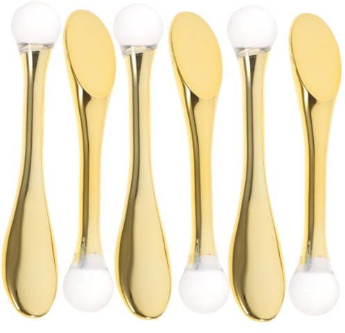 FIXOSHEE 6 Pièces Set de Spatules Cosmétiques Doré pour Masque Visage Applicateurs Multifonctions avec Cuillère de Massage pour Crème Contour des Yeux Réduit Poches et Fatigue Oculaire