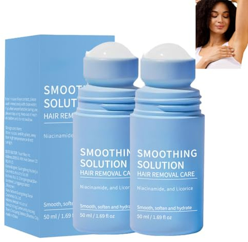 Crema da barba, soluzione depilatoria e siero per la cura dei peli incarniti con sfera rotante, per ascelle, gambe e corpo, trattamento lenitivo per le protuberanze cutanee, esfolianti delicati (2PCS)