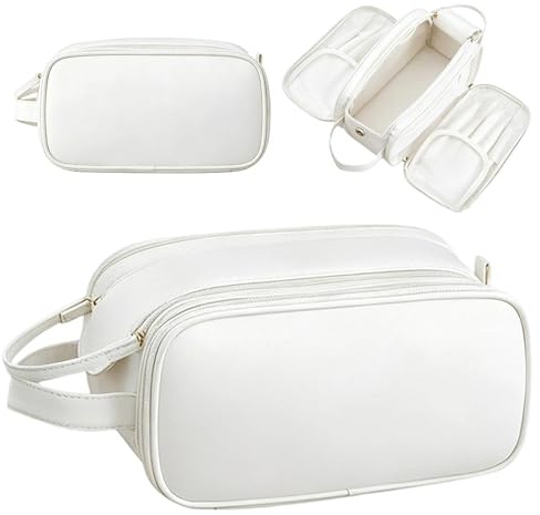 JSTHHTT Bolsa de Cosméticos de Gran Capacidad, Neceser Maquillaje Viaje Bolsa Maquillaje PU con Asa y Cremallera, Bolsas Almacenamiento Mango Cepillo Cosméticos, Neceser para Viaje Bolsas Lavado