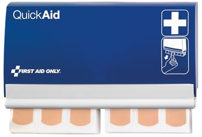First Aid Only QuickAid Pansements imperméables (90 unités) dans une boîte de premiers secours rechargeable | Bandes adhésives faciles à retirer du distributeur. | P-44001 00