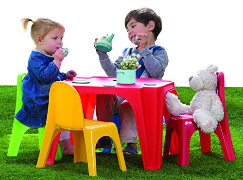 Tavolo da pic e nic, perfetto per bambini all'indoor e outdoor, con sedie, 55,5x55,5x36,5, ideale per pomeriggi di gioco tranquilli.