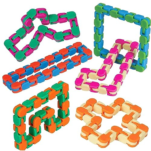 Wacky Tracks Sensorial Fidget Toys Snap and Click Fidget Cube Puzzles Bulk Confezione da 6 da Neliblu – ADHD, Autismo, Terapia di Sollievo dello Stress – Giocattoli Fidget per Bambini Sensoriali