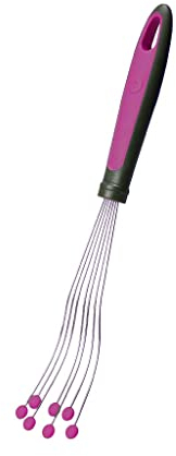 Kochblume Tellerbesen/rostfreier Edelstahl/Lebensmittelsilikon/spülmaschinenfest/BPA-frei/Silikonkugeln 260°C hitzebeständig/Länge gesamt: 30 cm/Länge Griff: 13,5 cm / 22098 (pink)