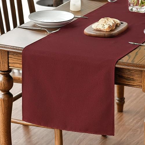 Artoid Mode Rot Weihnachten Tischläufer, Abwaschbar Küche Esstisch Tisch Dekoration Drinnen Urlaub Party Dekor 40x140 cm