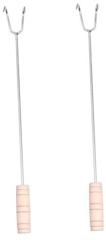 SUPVOX 2 Ganchos De Acero Inoxidable Para Barbacoa Pinchos Para Carne y Asador