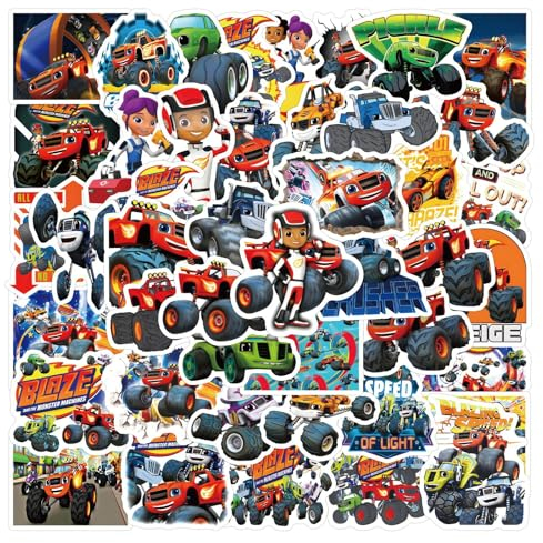 55 Stück für Blaze and the Monster Machines Aufkleber Auto Laptop Telefon Gitarre Skateboard Motorrad Fahrrad Stickers Set Vinyl Wasserdicht Aesthetic Aufkleber für Jugendliche Kinder Erwachsene