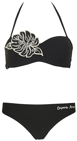 EMPORIO ARMANI Bikini Donna Lycra Sensitive Bandeau Nero M, Nero, M