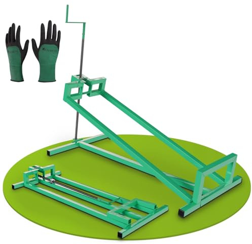 Juskys Rasentraktorheber bis 400 kg - 45° Heber für Rasenmäher, Aufsitzmäher und Rasentraktor - Aufsitzrasenmäher Hebebühne Hebevorrichtung in Grün