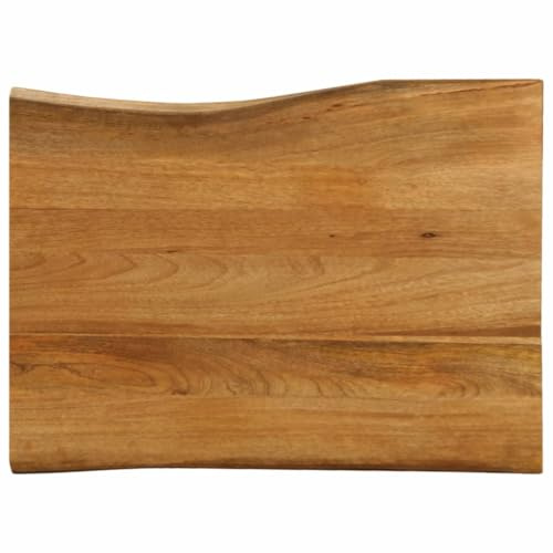 Homgoday Tablero de mesa con borde de árbol, placa de repuesto para muebles, placa de madera maciza, placa para mesa, muebles, encimeras, 80 x 60 x 2,5 cm, madera maciza de mango