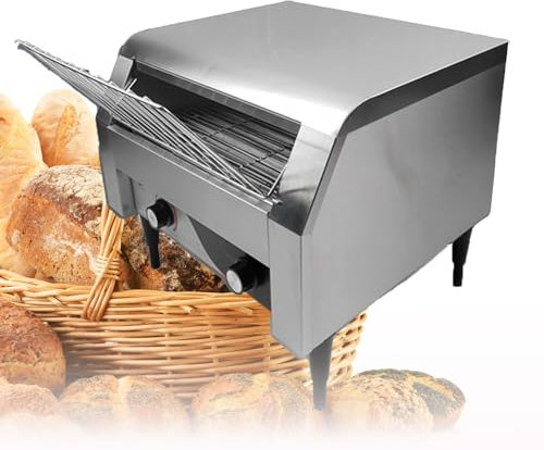 Tostadora transportadora de acero inoxidable - 7 velocidades de control de temperatura comercial de tostadora plana para una cocción eficiente y un tostado perfecto