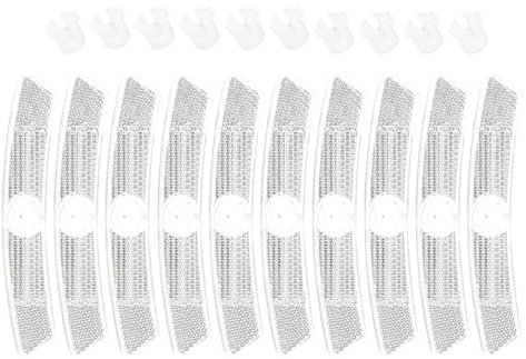 ROMISBABA Reflectores para Radios de Bicicleta 10 Piezas Blancos Accesorios de Seguridad para Bicicletas de Montaña y Carretera Reflectores de Advertencia para Uso Nocturno