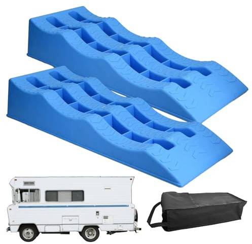Cuñas de rueda de nivelación - 2 bloques de nivelación robustos para autocaravanas - Cuñas de rueda y niveladores de remolque, bloques ligeros para autocaravana o remolque