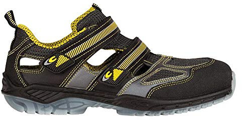 Cofra 30040-001.W42 ACE S1 P SRC Sicherheitssandalen, Schwarz/Gelb, Größe 42