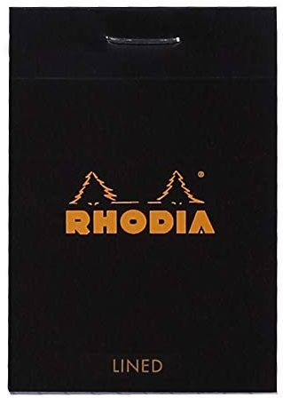 Rhodia 106009C Notizblock liniert, 52 x 75 mm, 80 Blatt, 1 Stück schwarz