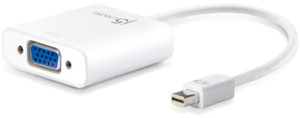 j5create Mini DisplayPort to VGA- 1.62 Gbps and 2.7 Gbps | 4K (1080p) | 1920 x 1200 @ 60 Hz | Compatible with Mac, Windows and Intel Thunderbolt Devices (JDA112)