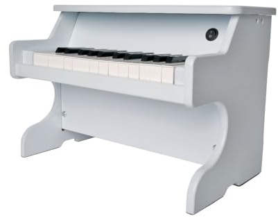 Mini Piano Blanc avec des Notes codées en Couleur pour Le Clavier, avec Piles incluses (4X 1,5V Piles AA).