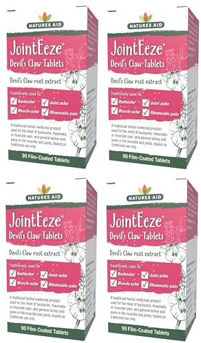 Natures Aid JointEeze 300mg (Equivalent 1050-1500mg of Devils Claw Root) 90 Tabs - 4 Pack