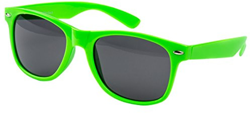 Ciffre EL-Sunprotect® Nerdbrille Brille Nerd Sonnenbrille Hornbrille Streber Neon Grün