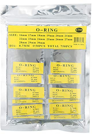 Pangding Gummitätningsbrickor, vattentäta klockpackningar tätningar sortiment set metrisk O-ringsats O-ring, 0,7 mm för Watchmaker armbandsur