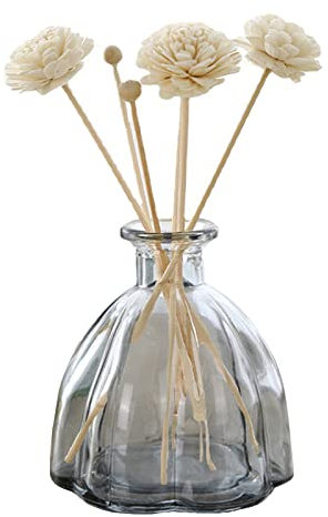 LIBOOI Refillable Clear Glass Diffuser Bottle Aromatherapy Jar Container Fragrance Accessories Use for DIY Replacement Reed Diffuser Sets Essential Oils Craft Decor