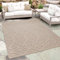 Teppium Outdoor Teppich Wetterfest 200 x 300 (200x290 cm) Beige - Sisal Optik Balkon Teppich Wasserfest, Waschbar und Flachgewebe - Terrassen und Garten Teppich für Draußen, Camping und Küche