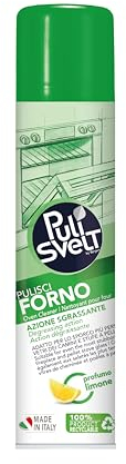 PULISVELT | Nettoyant de nettoyage four à action dégraissée, idéal pour tout type de crostation ou résidu biologique, parfum citron, 300 ml