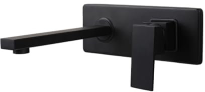 NJIEzhao Wall Mounted Bath Taps Wall Mounted Waterfall Bathroom Faucet Hot Cold Water Mixer Tap Single Handle Bathtub Faucets Black/Gold(Black)