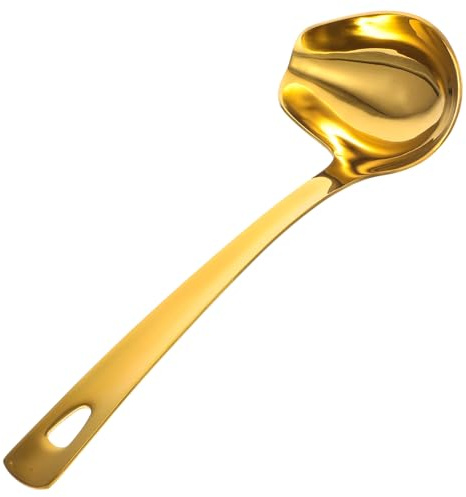 Mikikit Cucharón Multiusos de Salsa Dorado para Acero Inoxidable Acabado Fino y para Cocina Doméstica y Vida Diaria