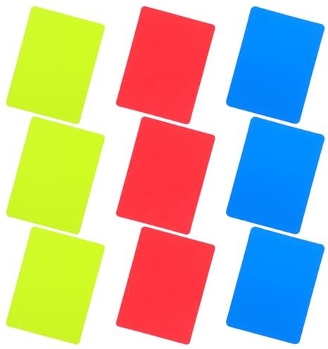 BELLIFFY Lot de 9 Set de Cartes D’Arbitre en PVC Extra Épais Cartes de Pénalité Multicolores pour Football Jeu Professionnel pour Compétitions Sportives et Officiels