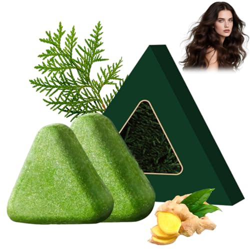 IWIDYA Pack de 2 Champús Sólidos Naturales - Jabón Verde para el Cabello con Ingredientes Botánicos, Sin Sulfatos, para Todo Tipo de Pelo y Viajes
