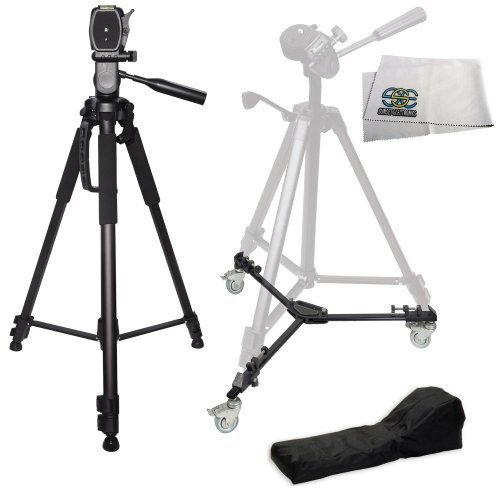 182,9 cm Professional Heavy Duty 3-Way Pan Head Trépied, Heavy Duty Trépied portable Dolly Y Compris étui de transport pour chaque pour caméscopes Panasonic séries Professional AG et HC-X920
