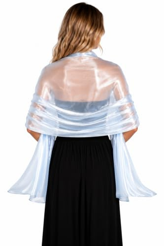 Central Chic Silky Pashmina Iridescent Wrap Stole Shawl For Weddings Bridal Bridesmaids Proms & Parties 24 Colours