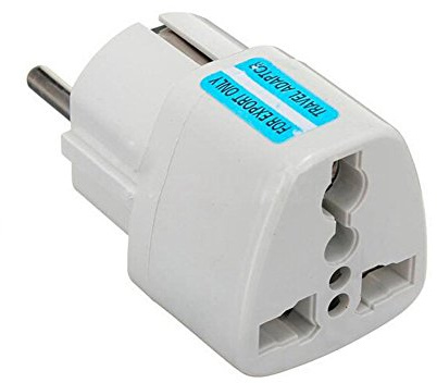 Worldwide Universal International (UK, USA, Asia, Australia, Middle East) to European 2 Pin (Round) Wall Socket - Visitor/Visiter/Travel Adaptor/Adapter/Plug/Converter/Convertor…