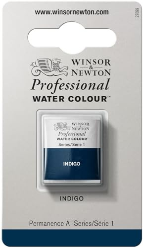 Winsor & Newton Acuarela Profesional - Pintura de Acuarela, Alta Luminosidad, Resistente a la Luz, Calidad de Archivo, 1/2 Godet, Color Índigo