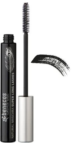 Benecos Mascara Super Long Lashes carbon black - Wimperntusche für Länge & Definition - Naturkosmetik mit Bio-Bienenwachs, Jojoba & Vitamin E - schwarz - 8ml