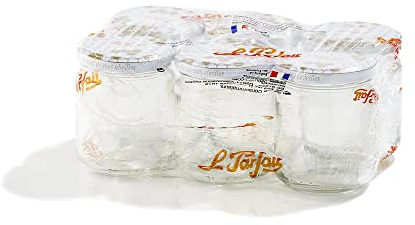 Le Parfait 4034 T.O. Pot à Miel avec Couvercle Verre Transparent/Doré 212 ML 63 mm Lot de 6